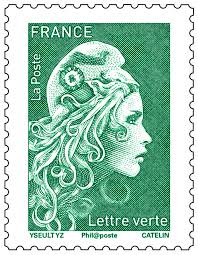 timbre vert de la poste